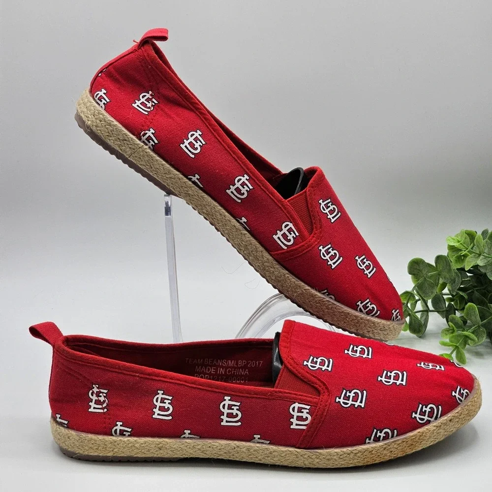 Team Beans MLB St Louis Cardinals Espadrille Slip On Shoes Women's XL‎ 9-10 Red